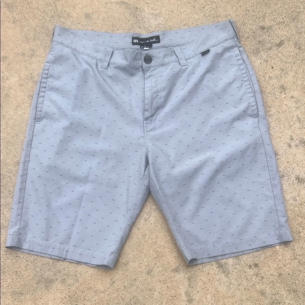 Travis Mathew Grey Geo Print Performance Golf Shorts Men's Size 34